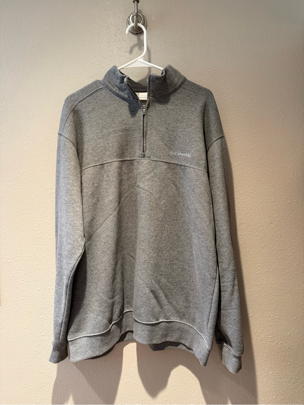 Men’s Columbia Sportswear Heather Grey Quarter Zip Sweatshirt Pullover Large